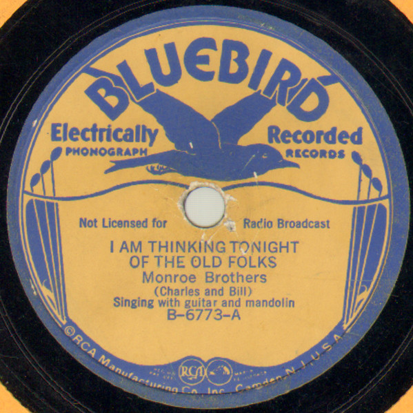 Single (I Am Thinking Tonight of the Old Folks / Roll in My Sweet Baby’s Arms) cover